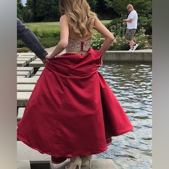 2 piece Prom Dress custom made halter neck + backless - Picture 5 of 6